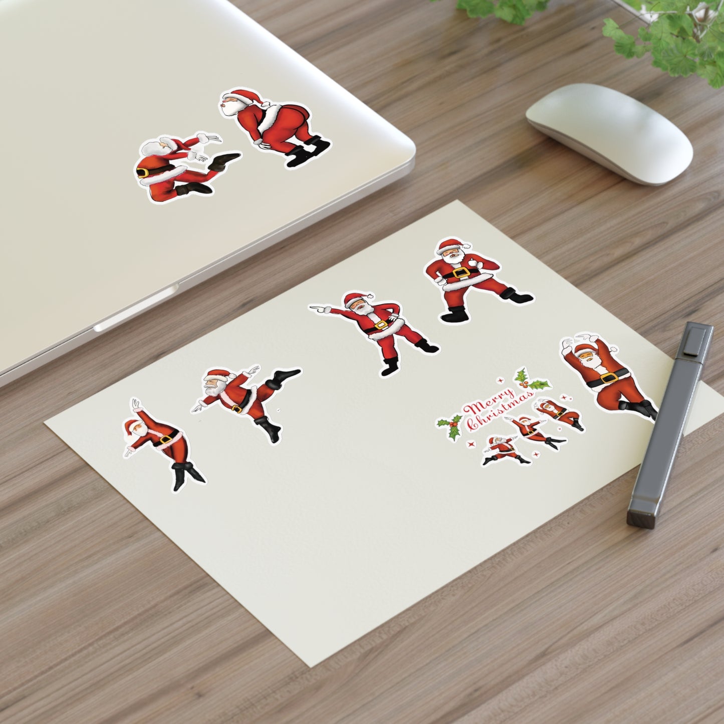 funny santa sticker sheet