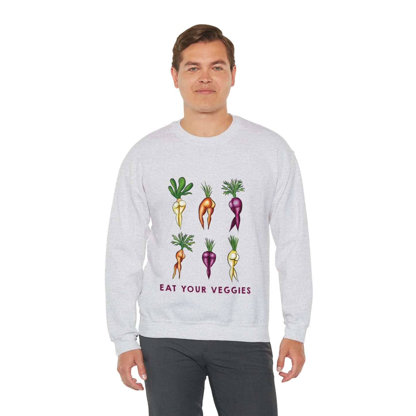 Cute Funny Crewneck Sweatshirt, Funny Sexy Veggie Crewneck, Cute Anime Sexy Carrot Booty, Funny Crewneck