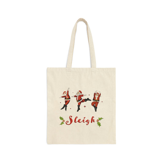 Cute funny dancing Santa tote bag, Christmas tote bag, cute santa ballet