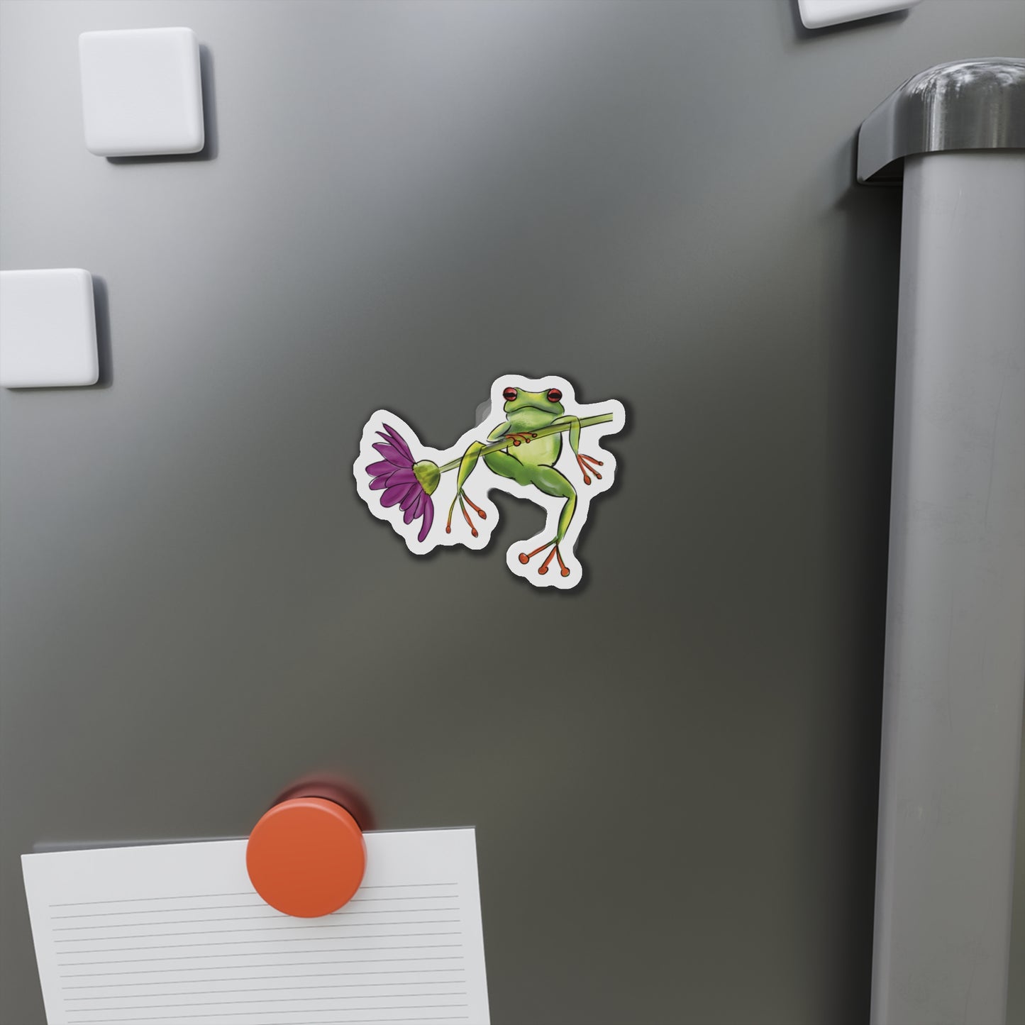 Frog on a Flower Fridge Magnet