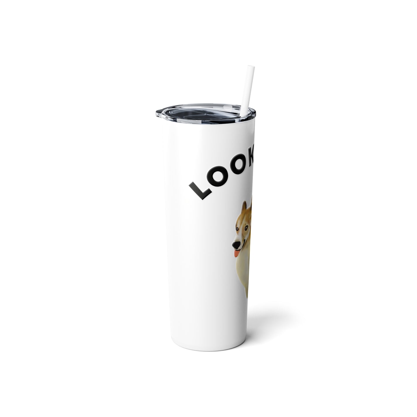 Corgi Butt Skinny Steel Tumbler with Straw, Pet Lover Cute Gift 20oz