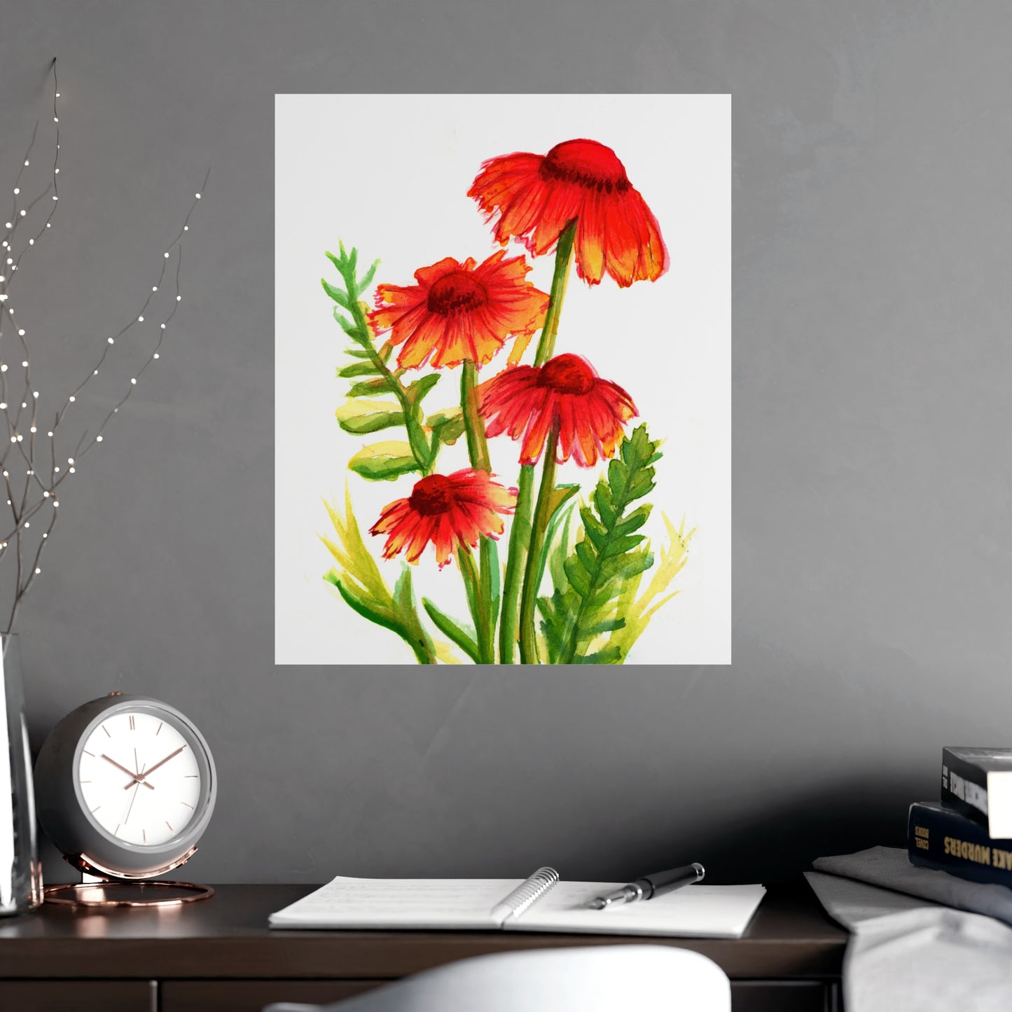 Wildflower Poster, Wall art, poster, wildflowers watercolor painted flowers