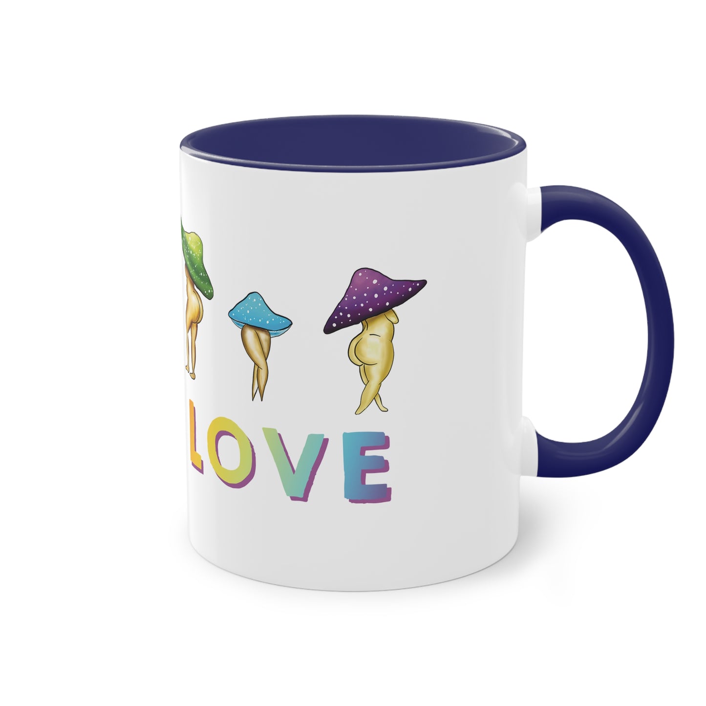 Funny Mushroom booty mug, cute mushroom lover gift idea, funny mushroom pun, cute mush love pun, adorable funny NSFW mushroom lady booty, sexy mushroom mug, accent mug gift