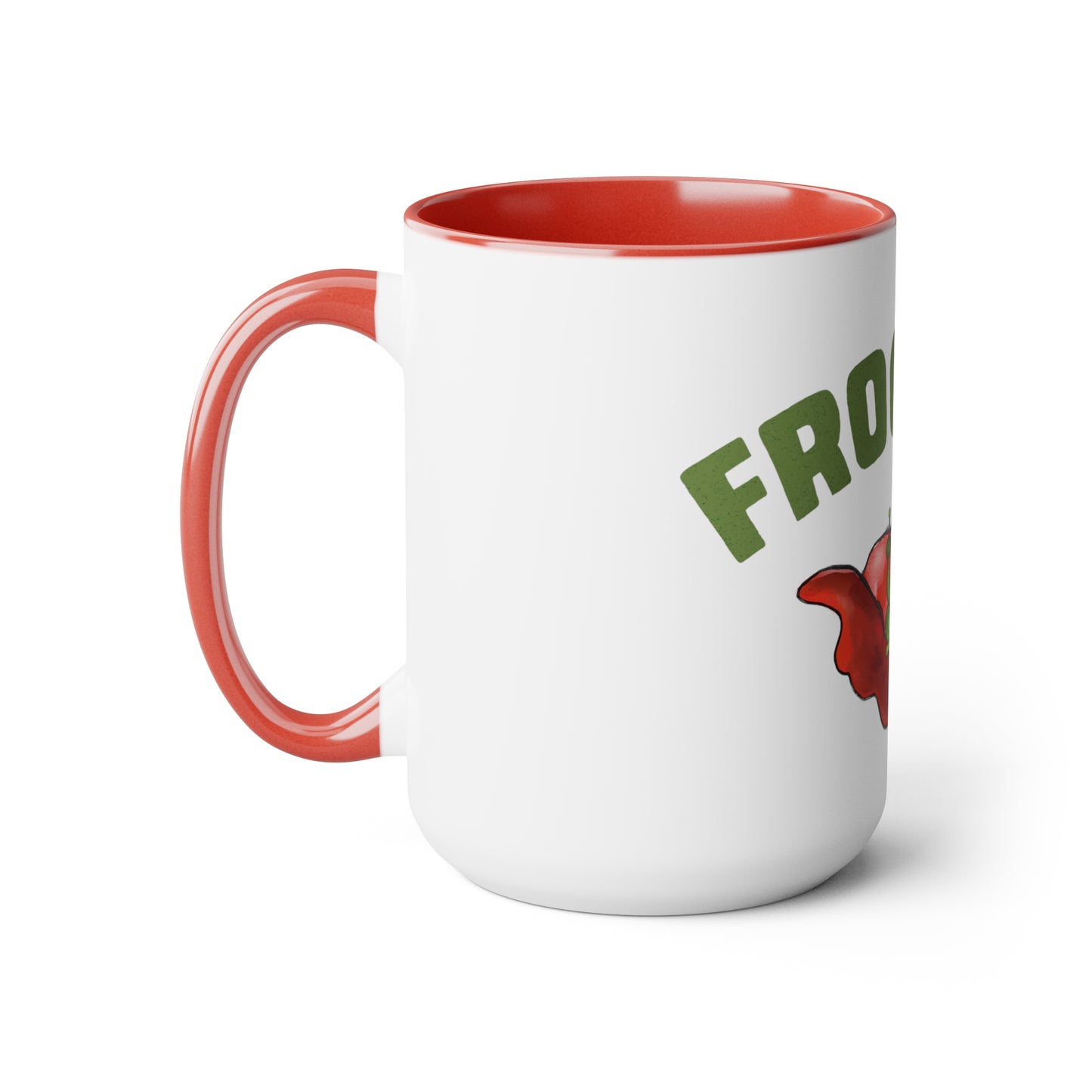 Red Accent Frog Off Mug, 15 oz