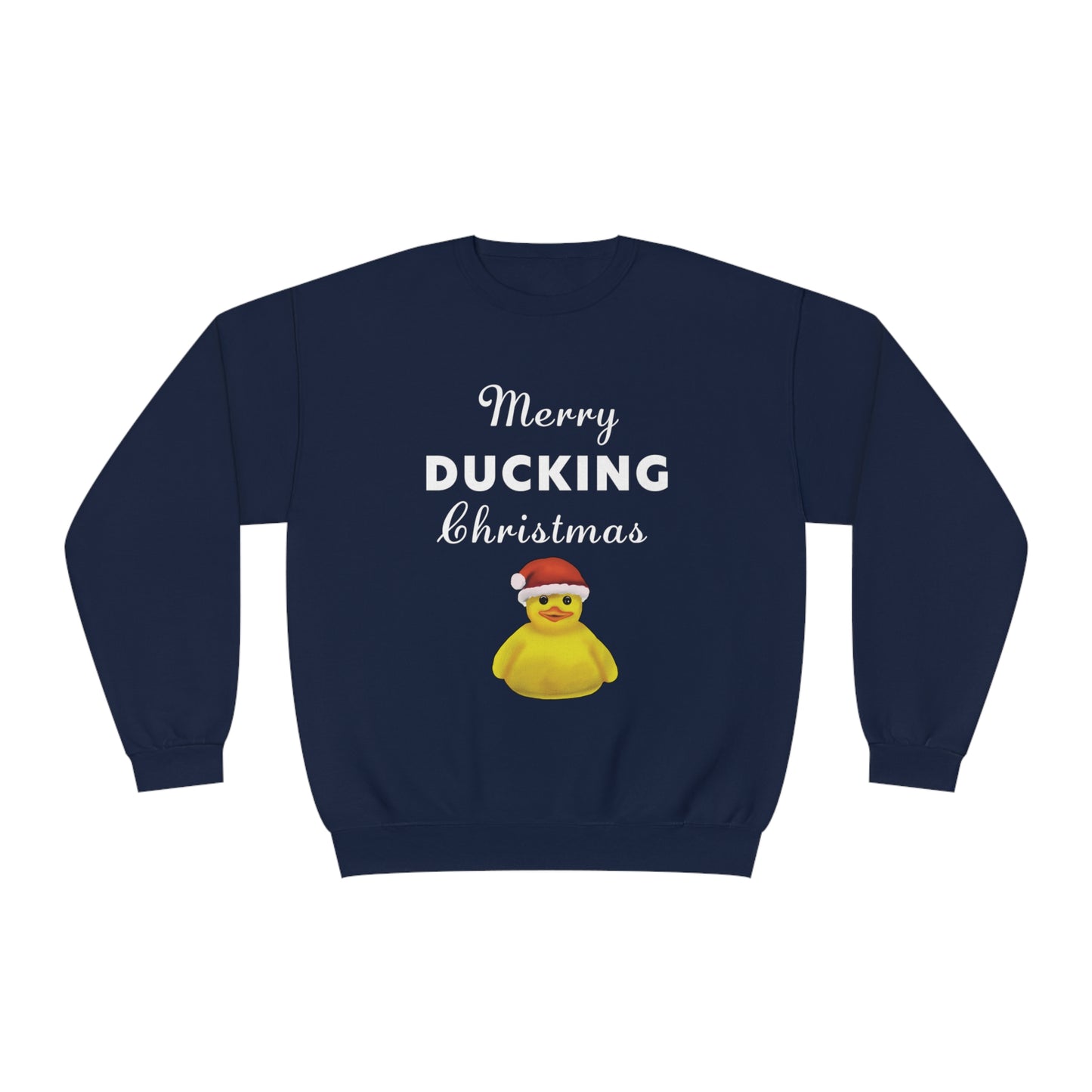 Funny Christmas Pun Duck Sweatshirt, Holiday Decor, cute funny holiday christmas sweatshirt, cute Merry Ducking Christmas Sweatshirt gift