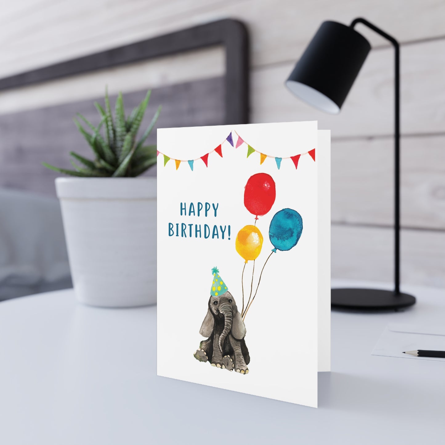 Cute Elephant Baby birthday card