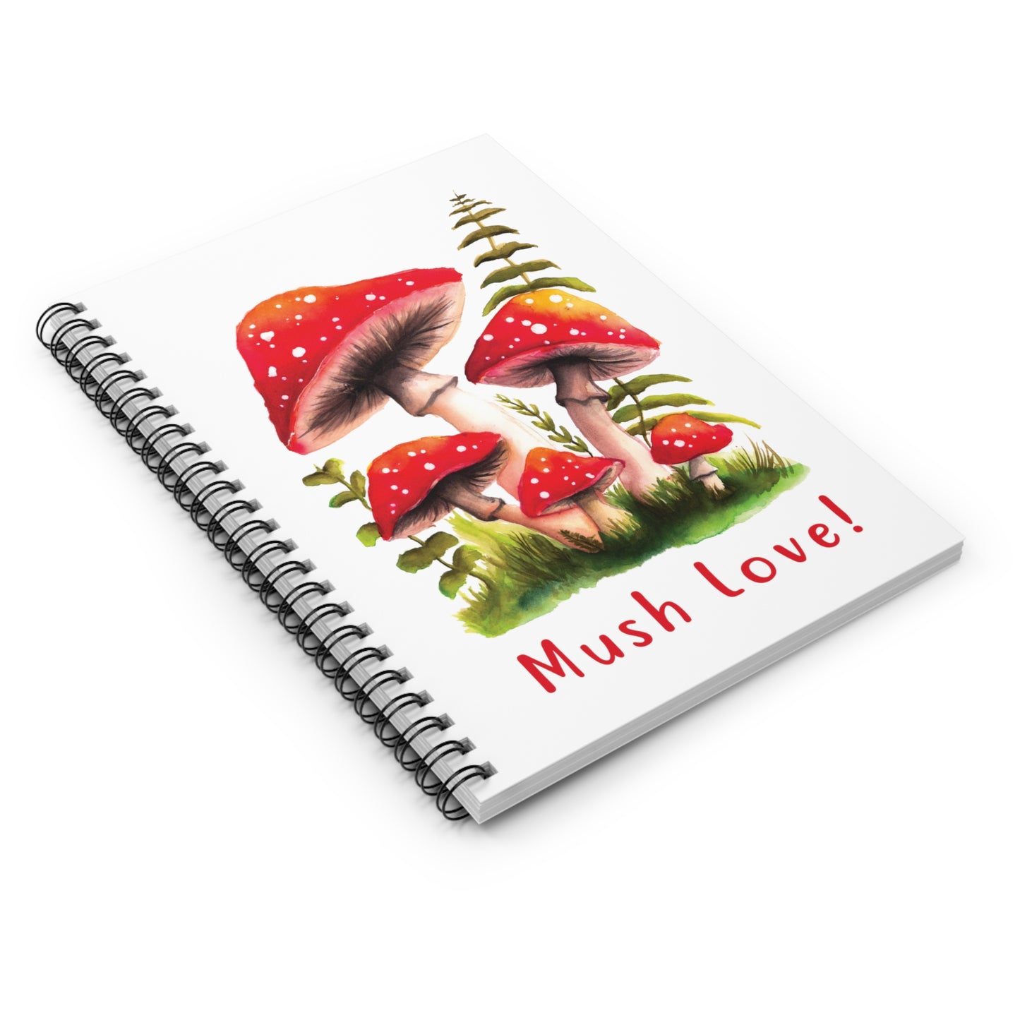 Cute Watercolor Mushroom Mush Love Journal, Cute Journal Mush Love, Funny Mushroom notebook