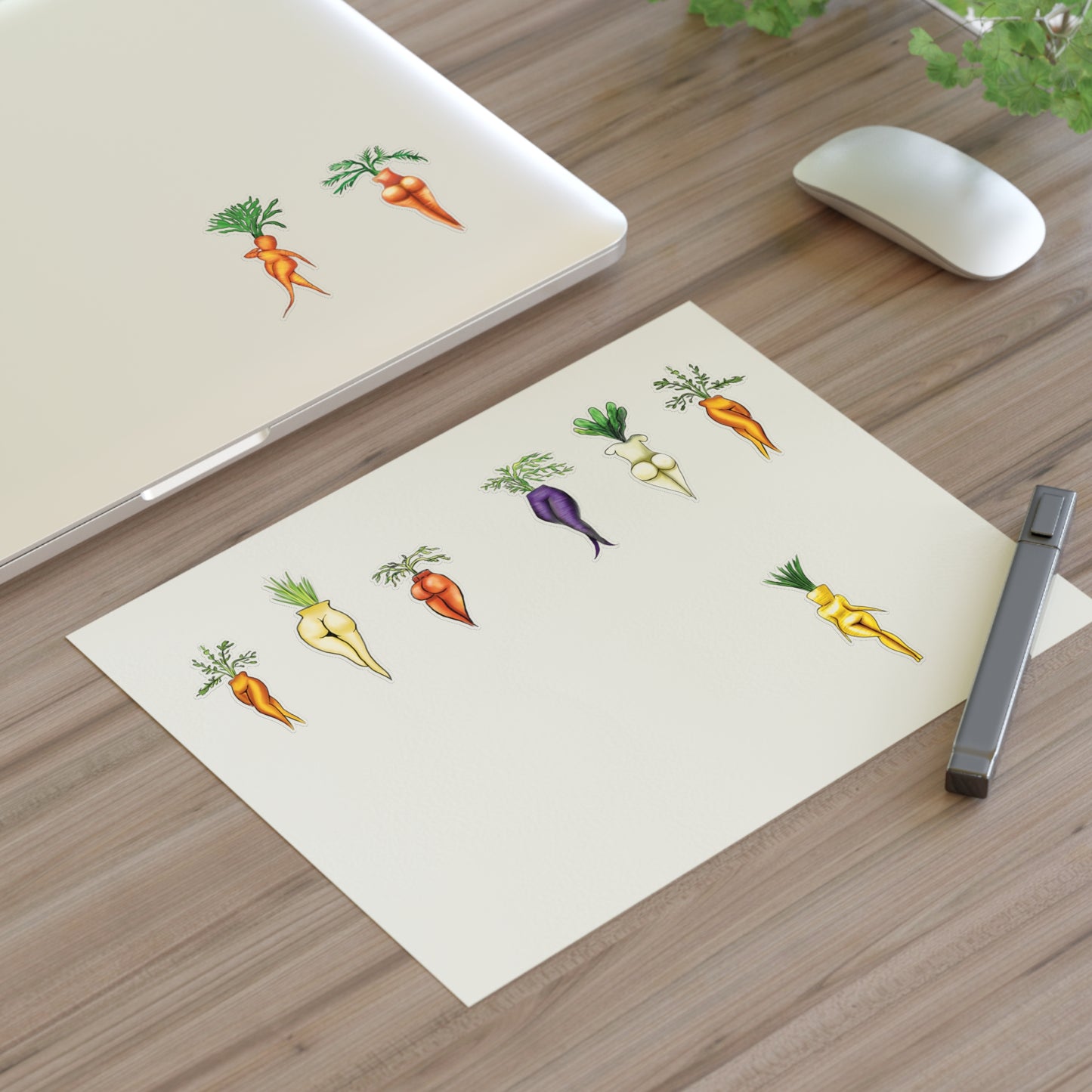 Sexy Veggie Illustration Sticker Sheet