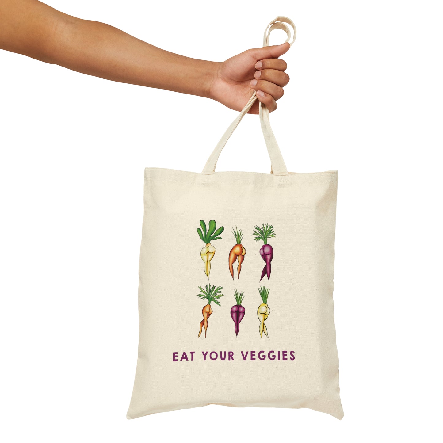 Funny Cute Sexy Vegetable Grocery Tote Bag, Cotton Canvas Tote bag for everyday, gift for mom, gift for vegetarian, vegan gift