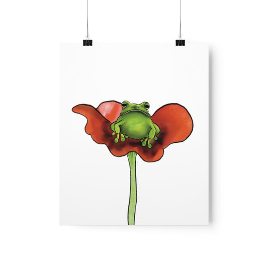 Grumpy Frog Illustration Art Print