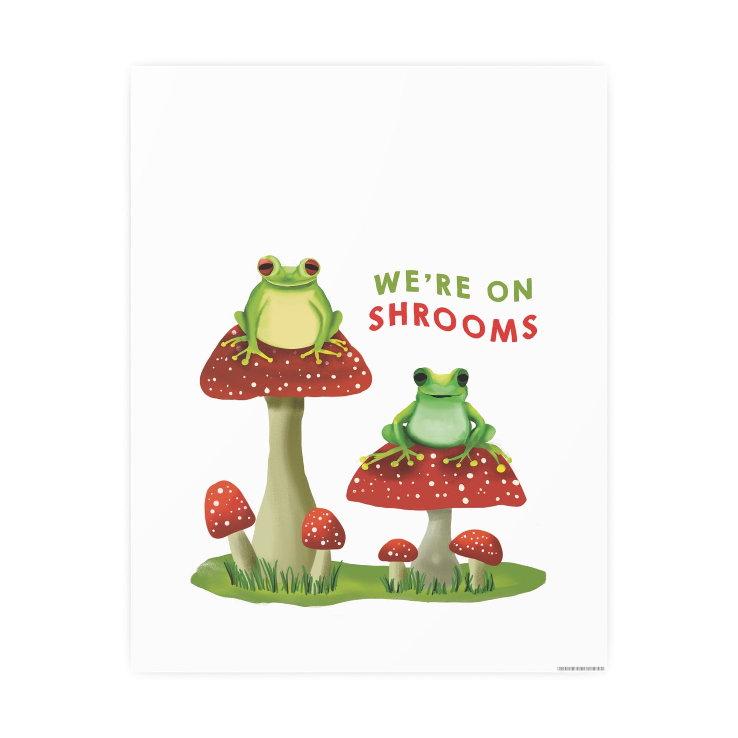 Frogs on Shrooms Art Poster