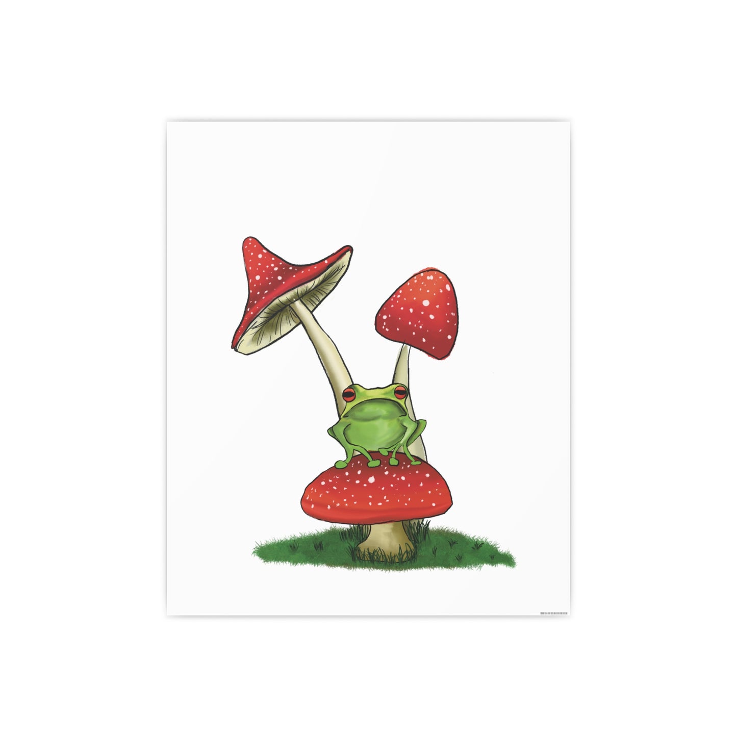 Frog on a Mushroom Art Print