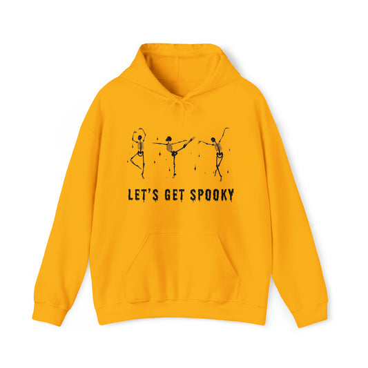 Halloween hoodie cute skeletons, Halloween Sweatshirt, Cute Lets get spooky, Fall Hoodie for women, orange hoodie cute gift