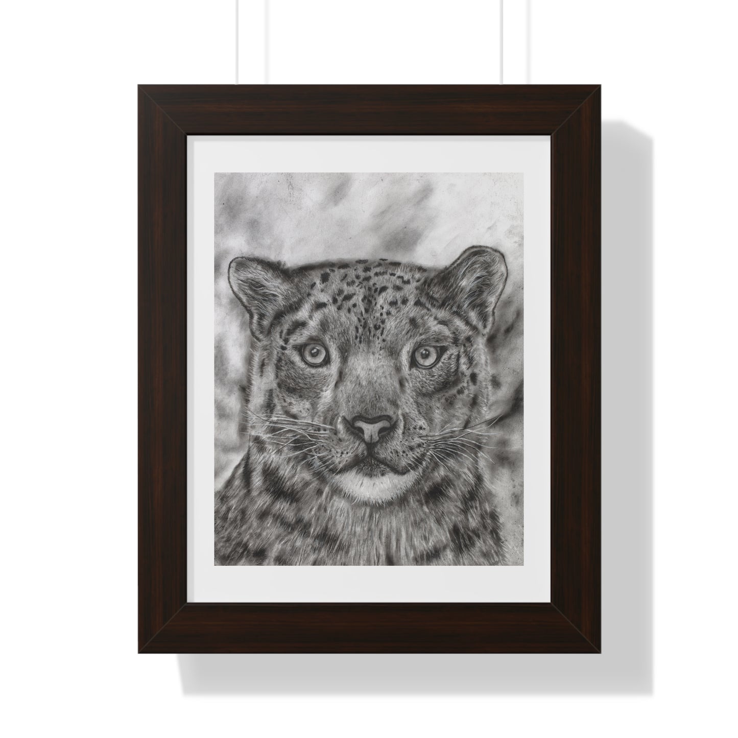 Snow Leopard Drawing Framed Poster