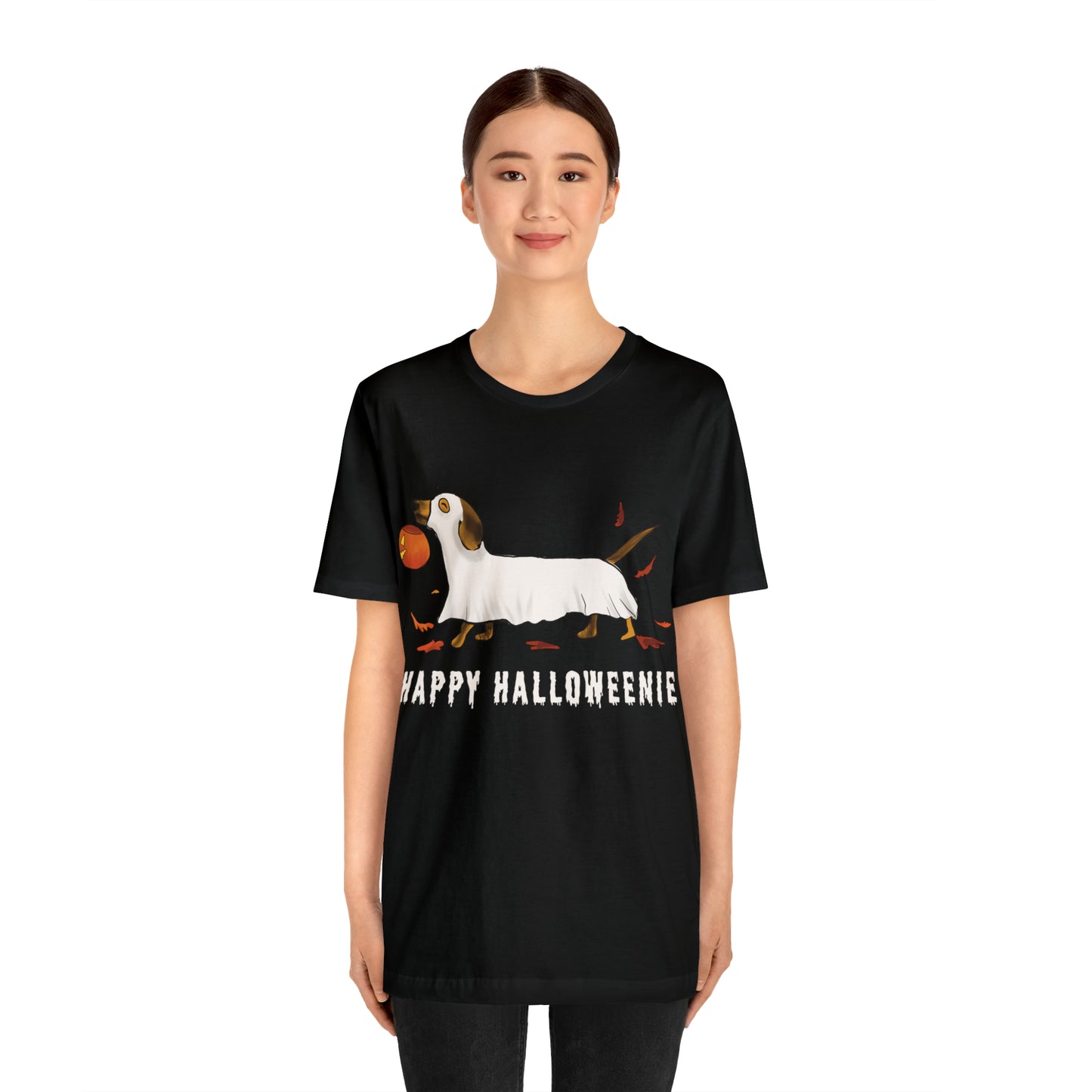 Halloween T Shirt, Cute Halloween Wiener Dog T Shirt, Funny Dog Ghost T Shirt, cute Dog halloween Shirt, gift idea for her, fall shirt