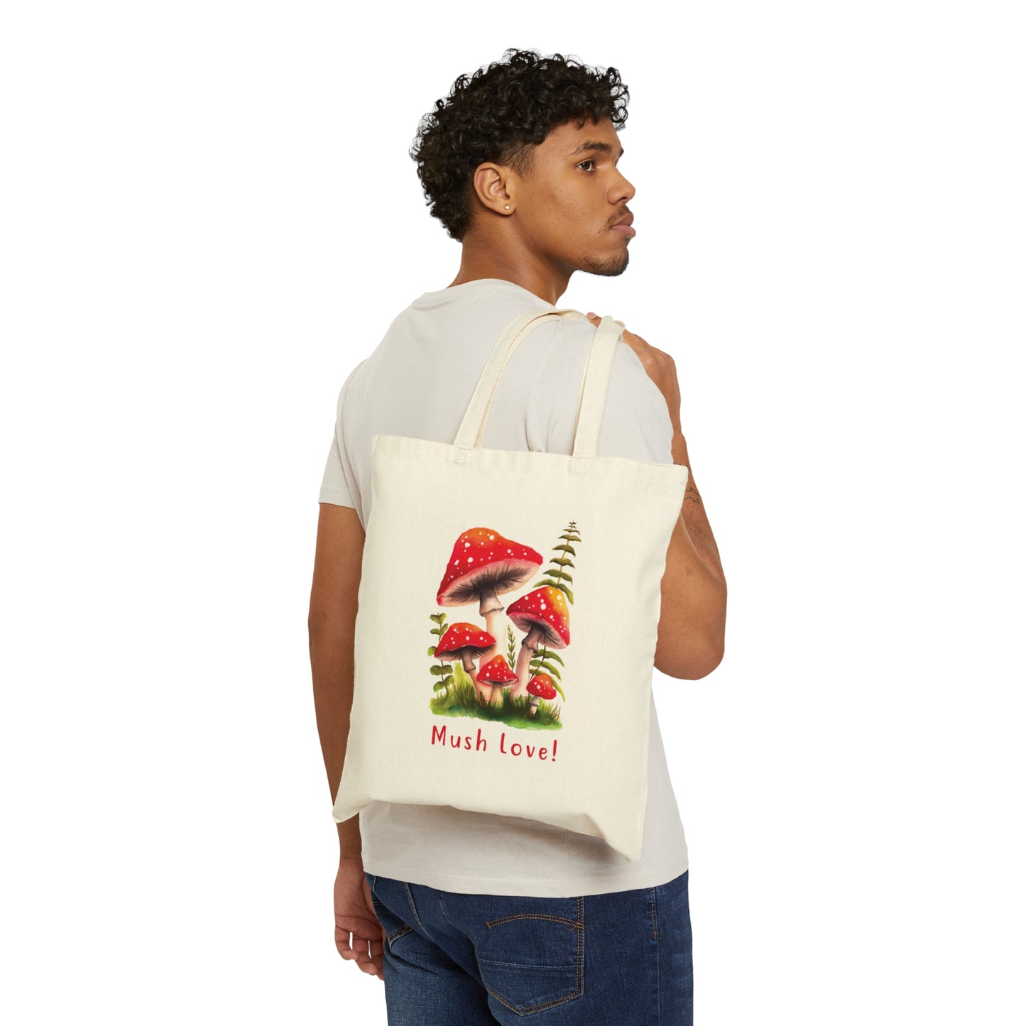 Red Watercolor Mushroom Tote bag, Cute Adorable Mushroom Tote bag Watercolor, Cute Mushroom Lover Tote bag