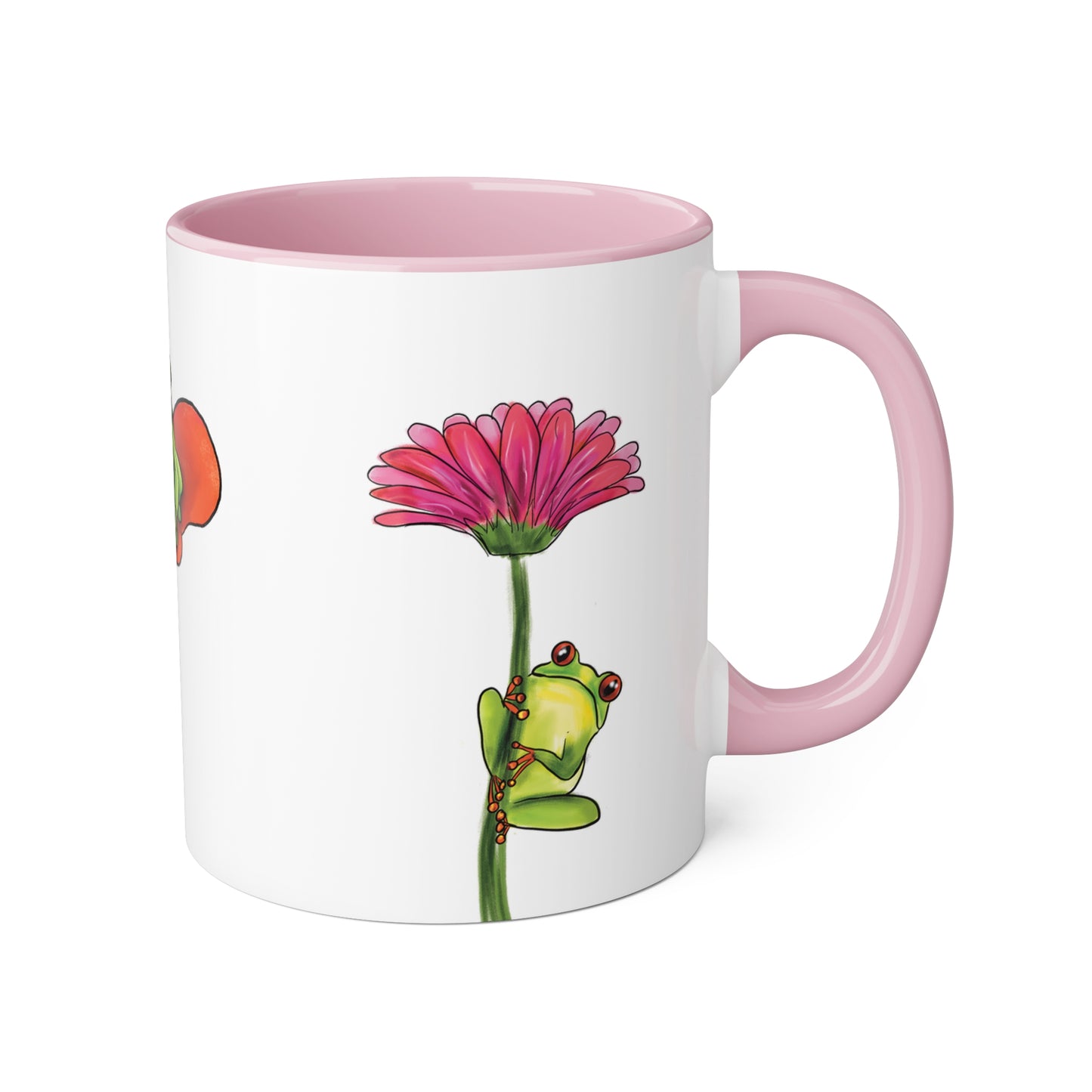 Cute Colorful Frog Accent Mugs, 11oz