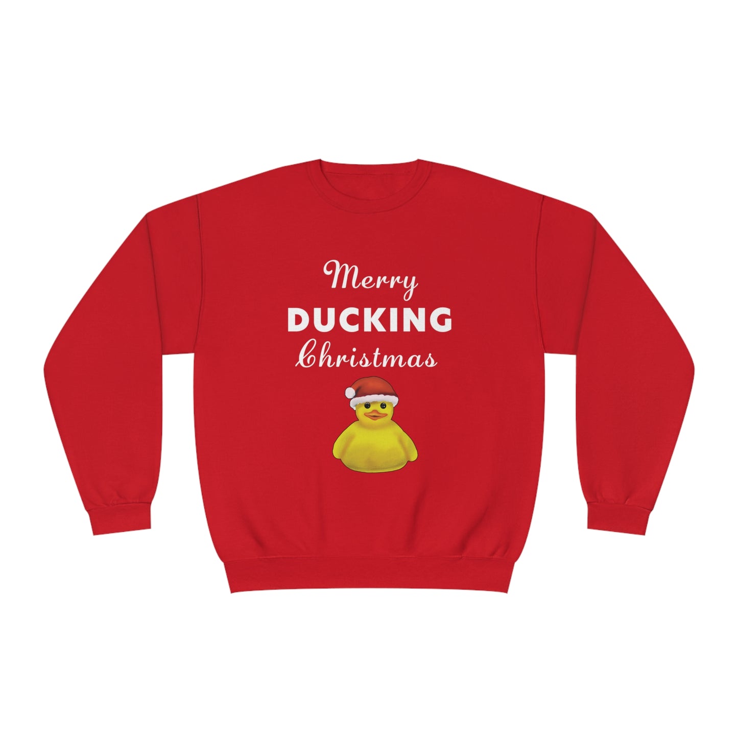 Funny Christmas Pun Duck Sweatshirt, Holiday Decor, cute funny holiday christmas sweatshirt, cute Merry Ducking Christmas Sweatshirt gift