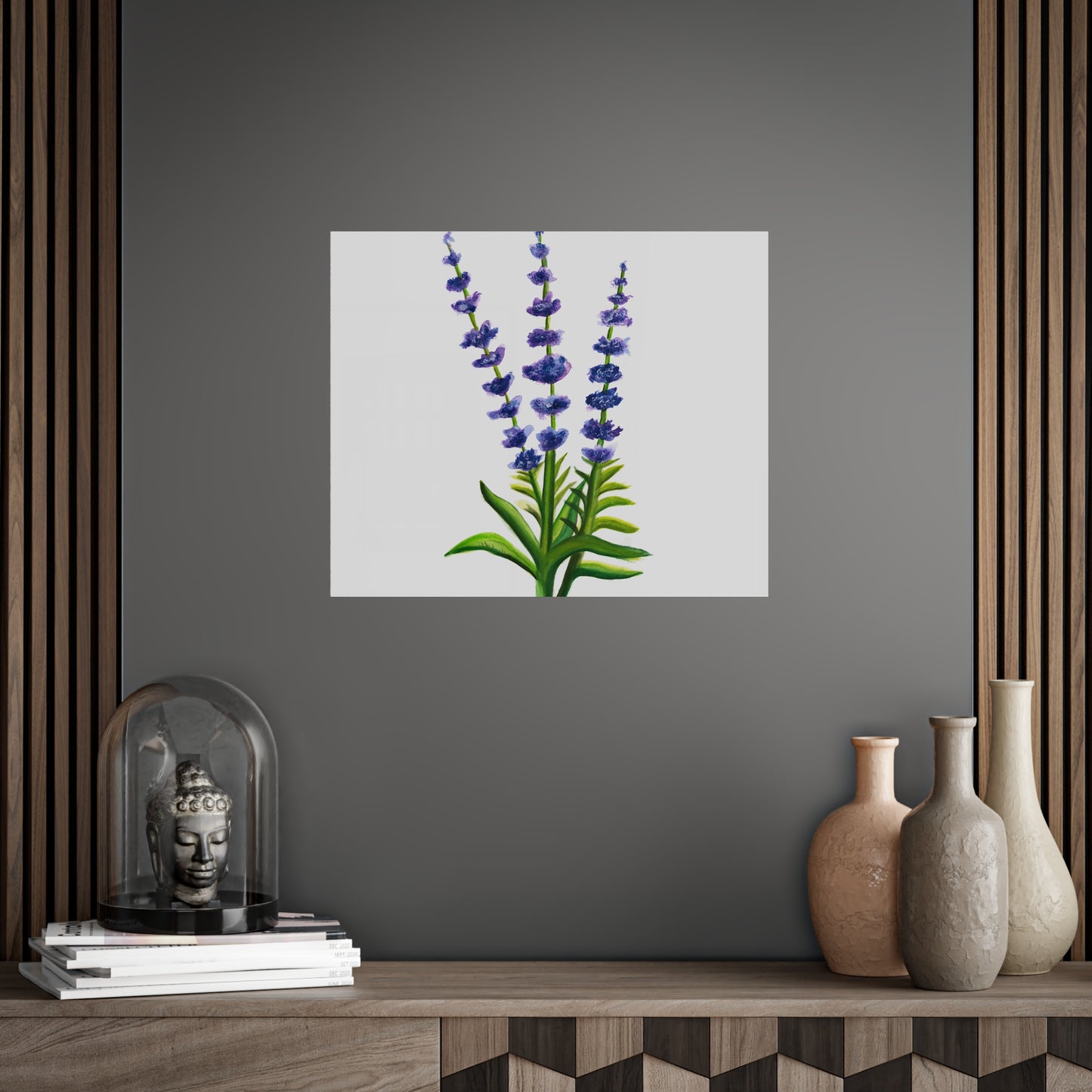 Watercolor Lavender Flowers Art Poster, Pretty Lavender flower art, watercolor wildlflowers, cute flowers