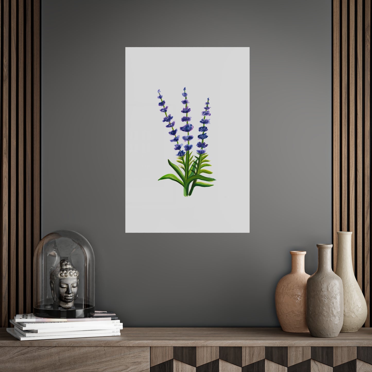 Watercolor Lavender Flowers Art Poster, Pretty Lavender flower art, watercolor wildlflowers, cute flowers