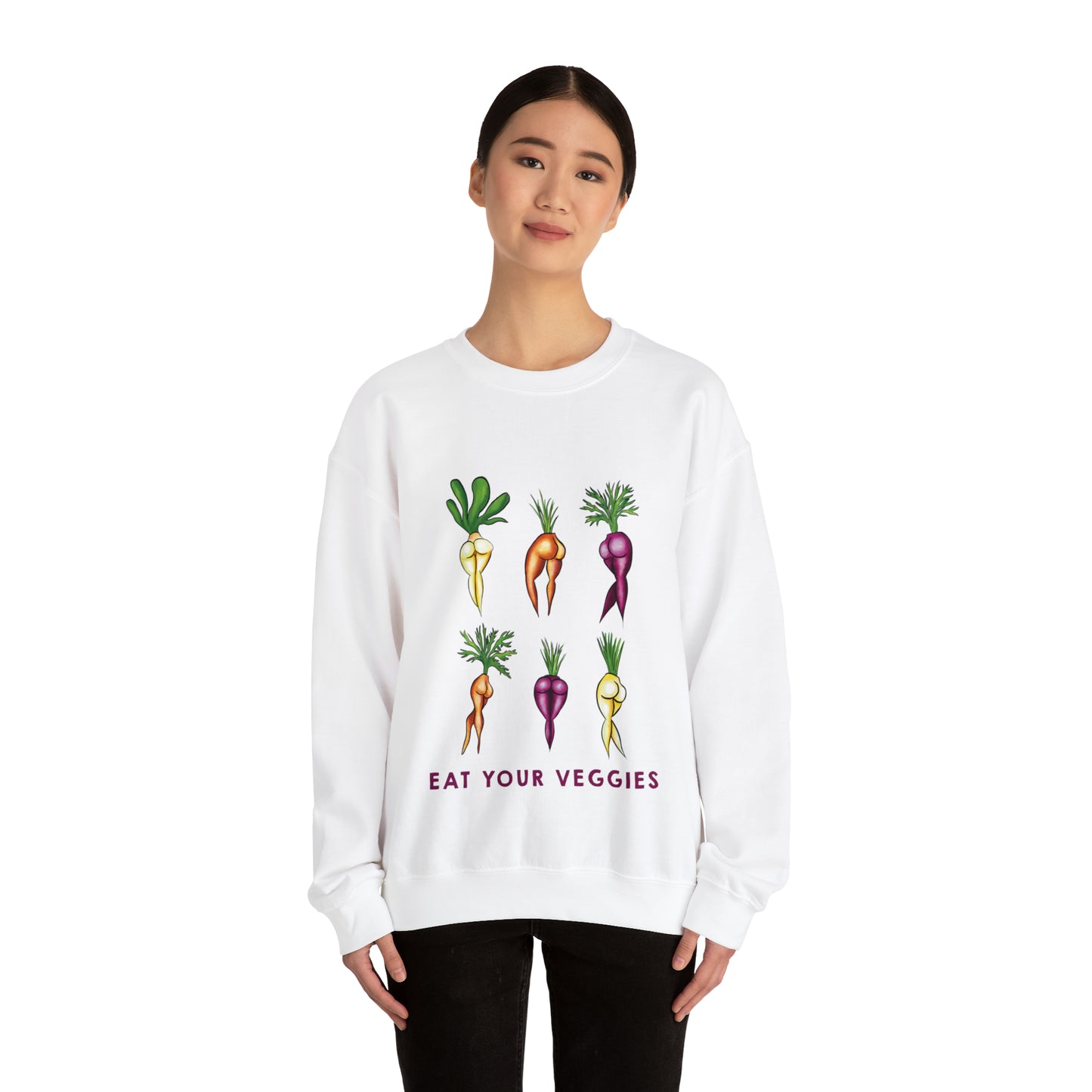 Cute Funny Crewneck Sweatshirt, Funny Sexy Veggie Crewneck, Cute Anime Sexy Carrot Booty, Funny Crewneck