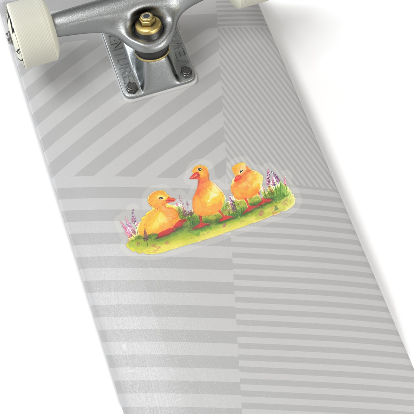 Cute watercolor Ducklings in flowers sticker, adorbale sticker for kids arts and crafts, back to school, Duck lovers