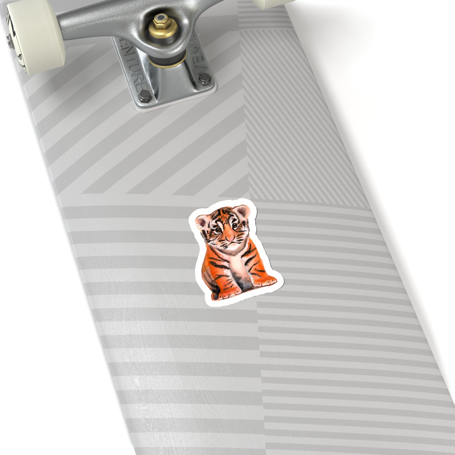 Cute Watercolor Tiger Cub Sticker for laptop, water bottle, back to school sticker cute, baby tiger, tiger lover