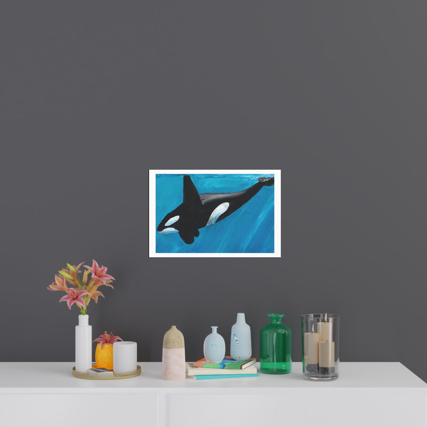 Orca Whale Acrylic Painting Poster Art Print