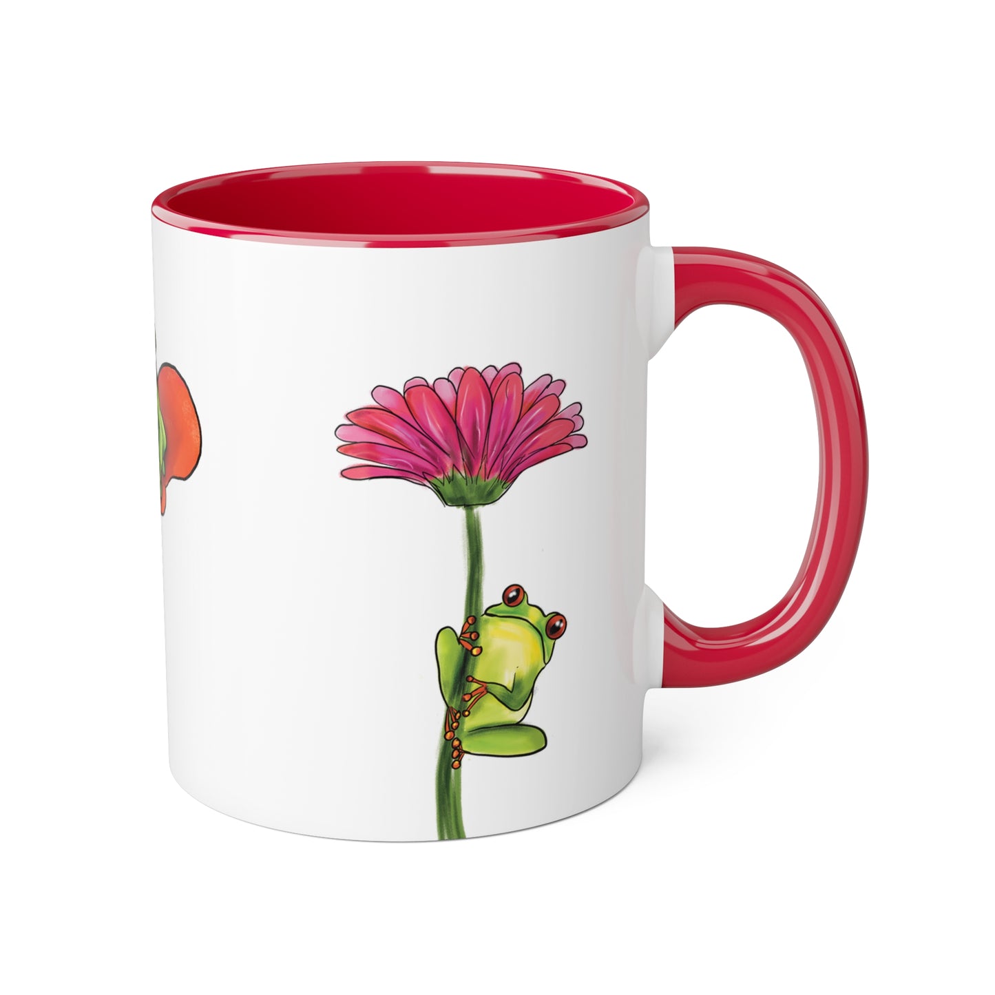 Cute Colorful Frog Accent Mugs, 11oz