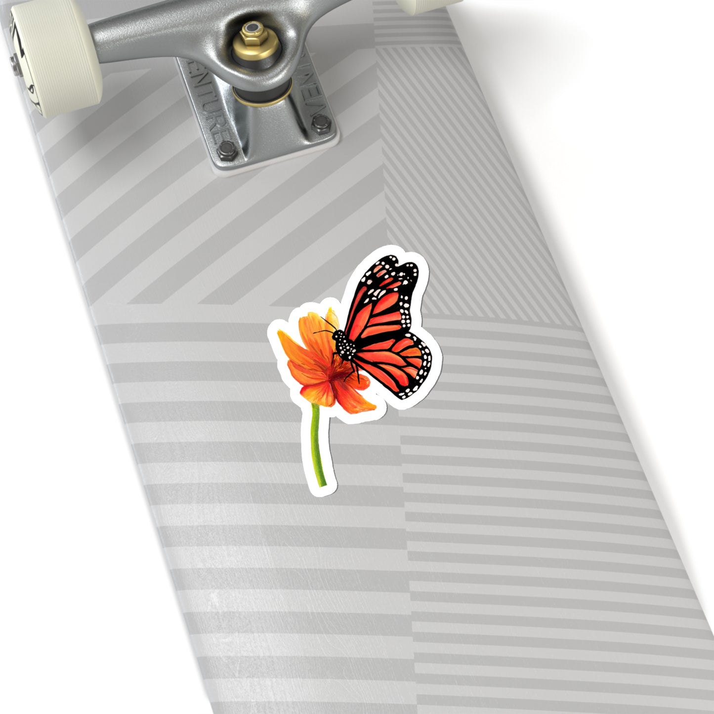 Cute watercolor Butterfly on Flower Sticker, Monarch butterfly lover sticker, water bottle, pretty back to school sticker, fun sticker, butterfly