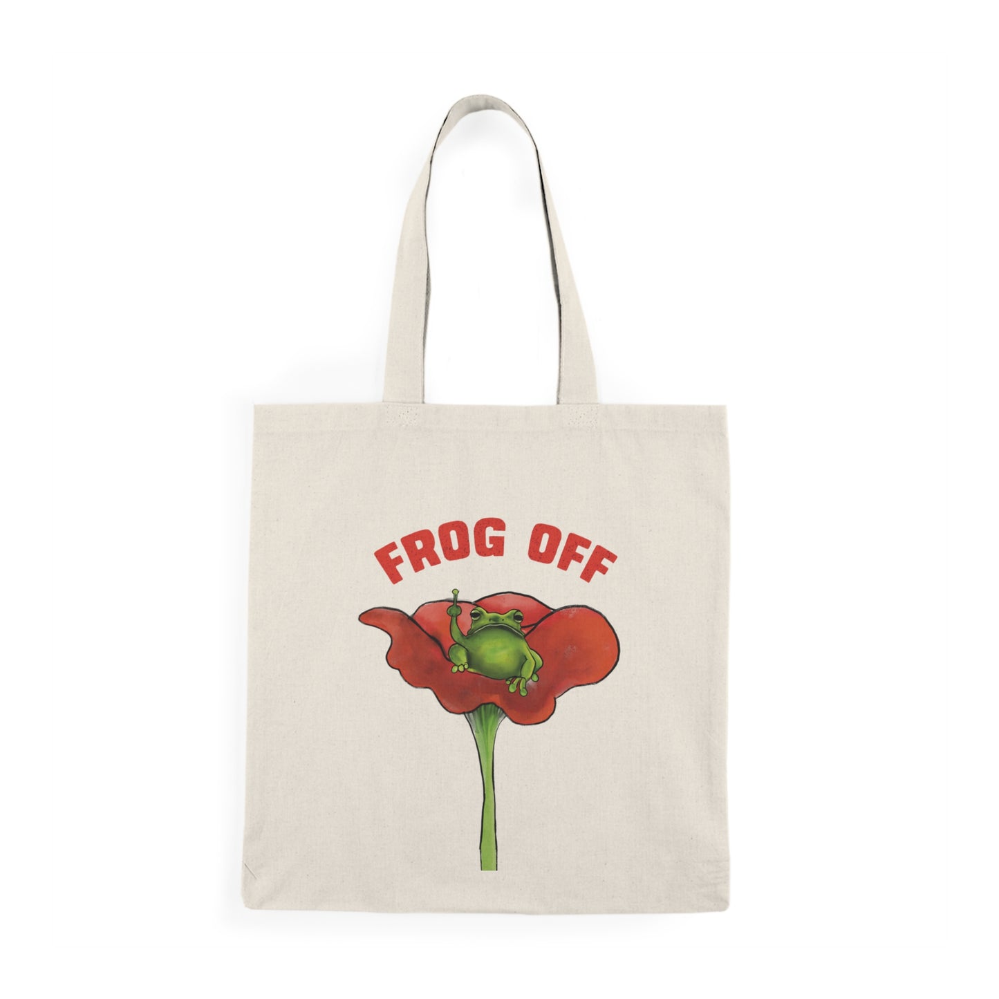 Cute Frog Off Canvas Tote Bag