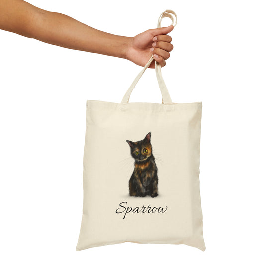 Custom Cat portrait on tote bag