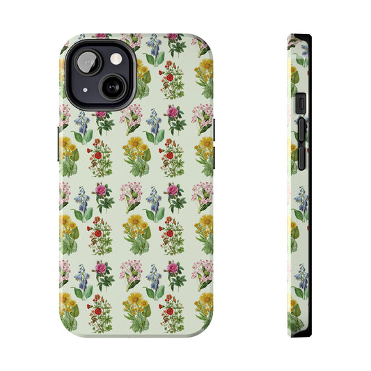 Pretty Floral Phone Case, Cute Vintage Antique Flower Phone case, sunflower Rose 19th century painting Phone Case Pattern