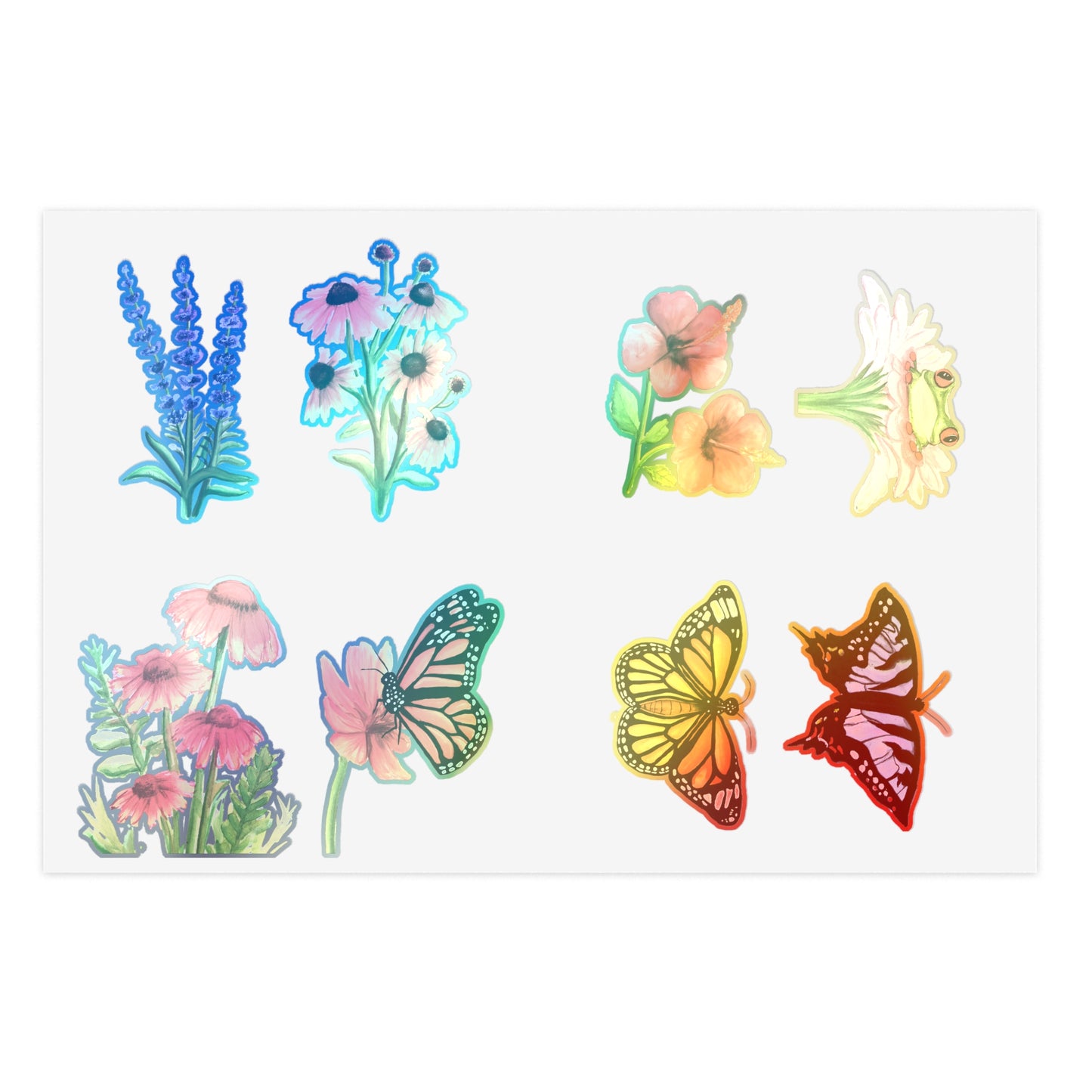 watercolor Wildflowers and Butterflies sticker sheet, watercolor stickers, watercolor flowers, watercolor butterfly stickers, vinyl sticker sheet