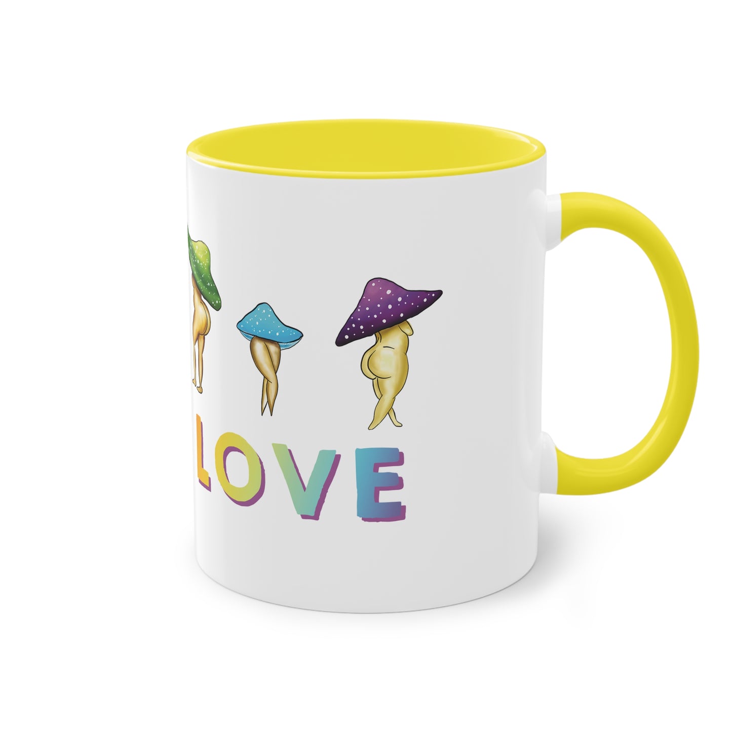 Funny Mushroom booty mug, cute mushroom lover gift idea, funny mushroom pun, cute mush love pun, adorable funny NSFW mushroom lady booty, sexy mushroom mug, accent mug gift