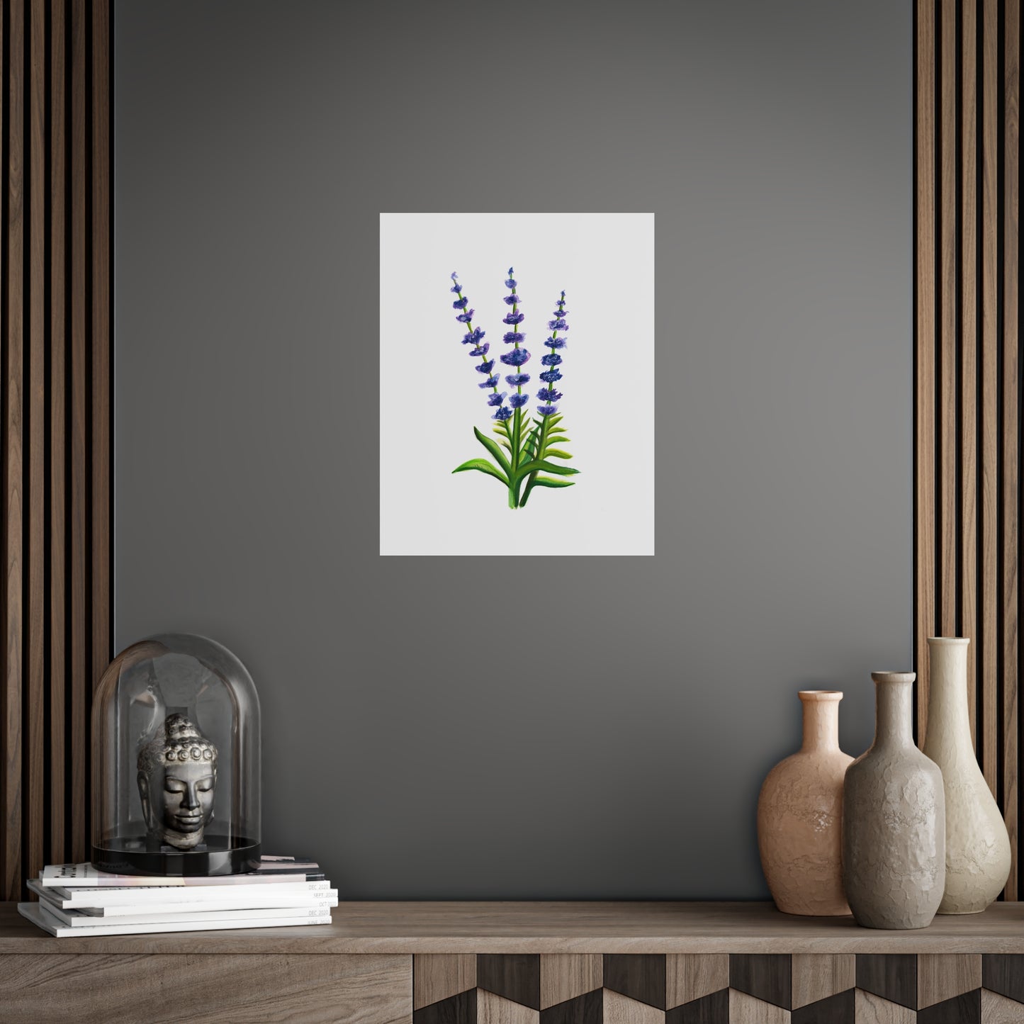 Watercolor Lavender Flowers Art Poster, Pretty Lavender flower art, watercolor wildlflowers, cute flowers