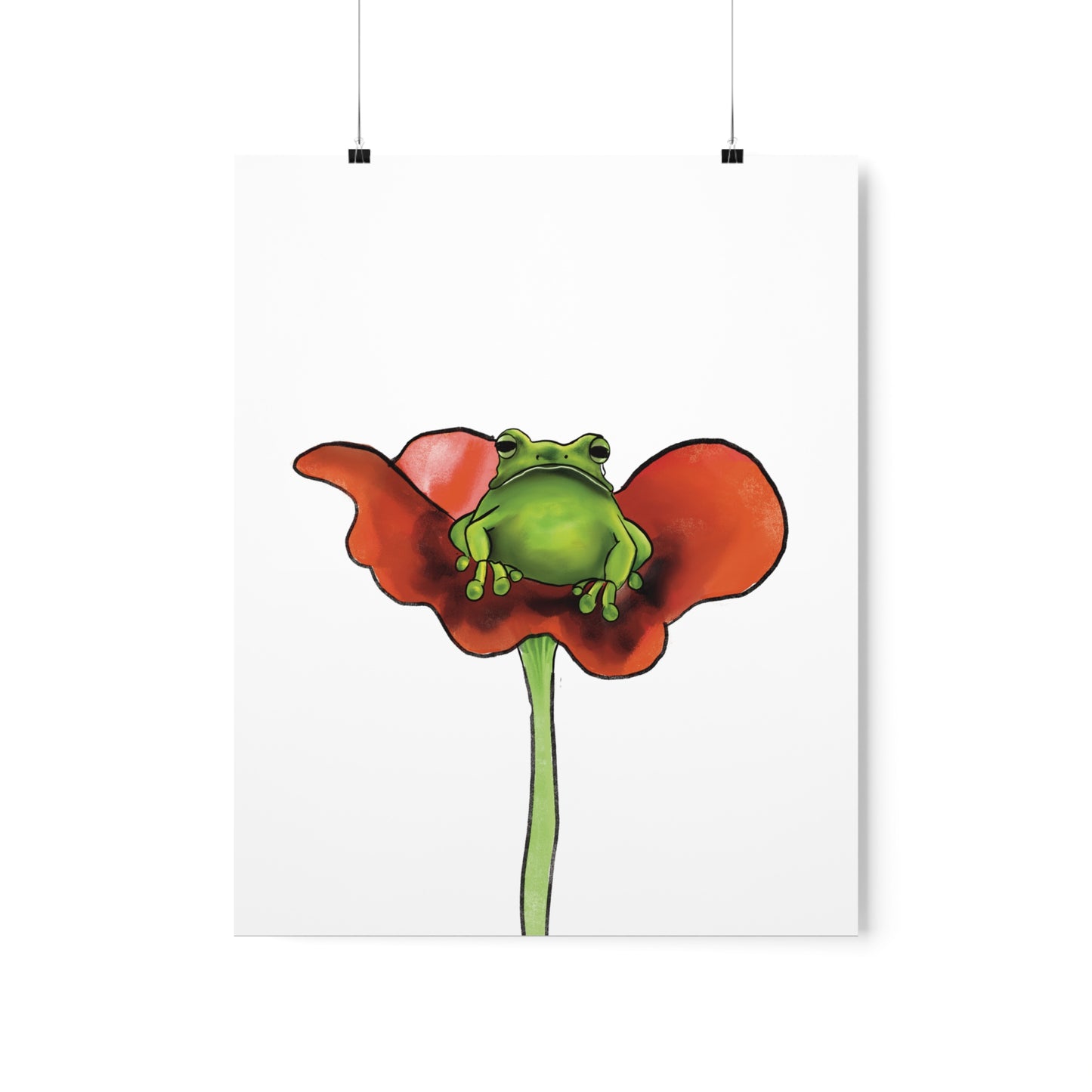 Grumpy Frog Illustration Art Print