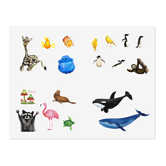 Animal Illustration Sticker Sheet