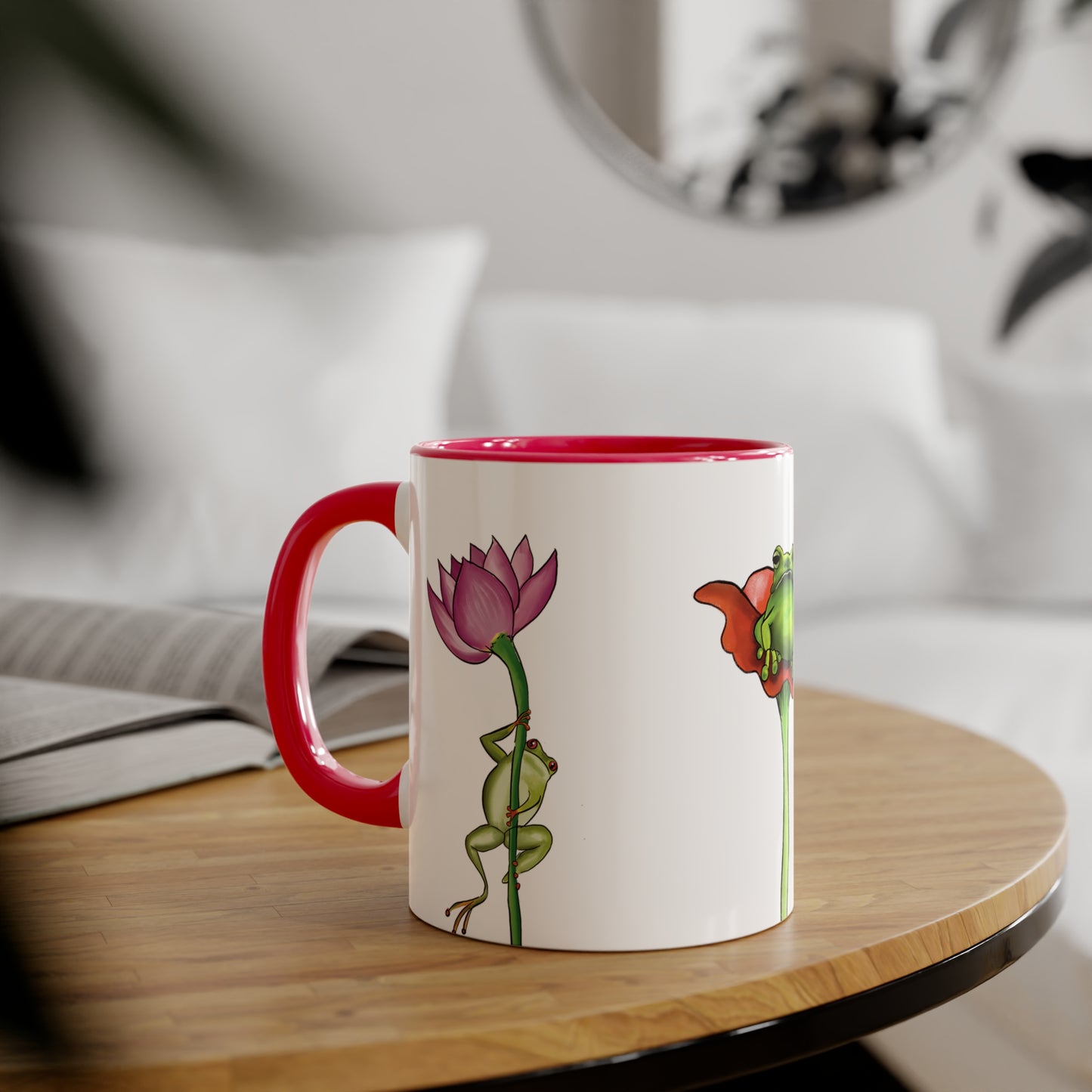 Cute Colorful Frog Accent Mugs, 11oz