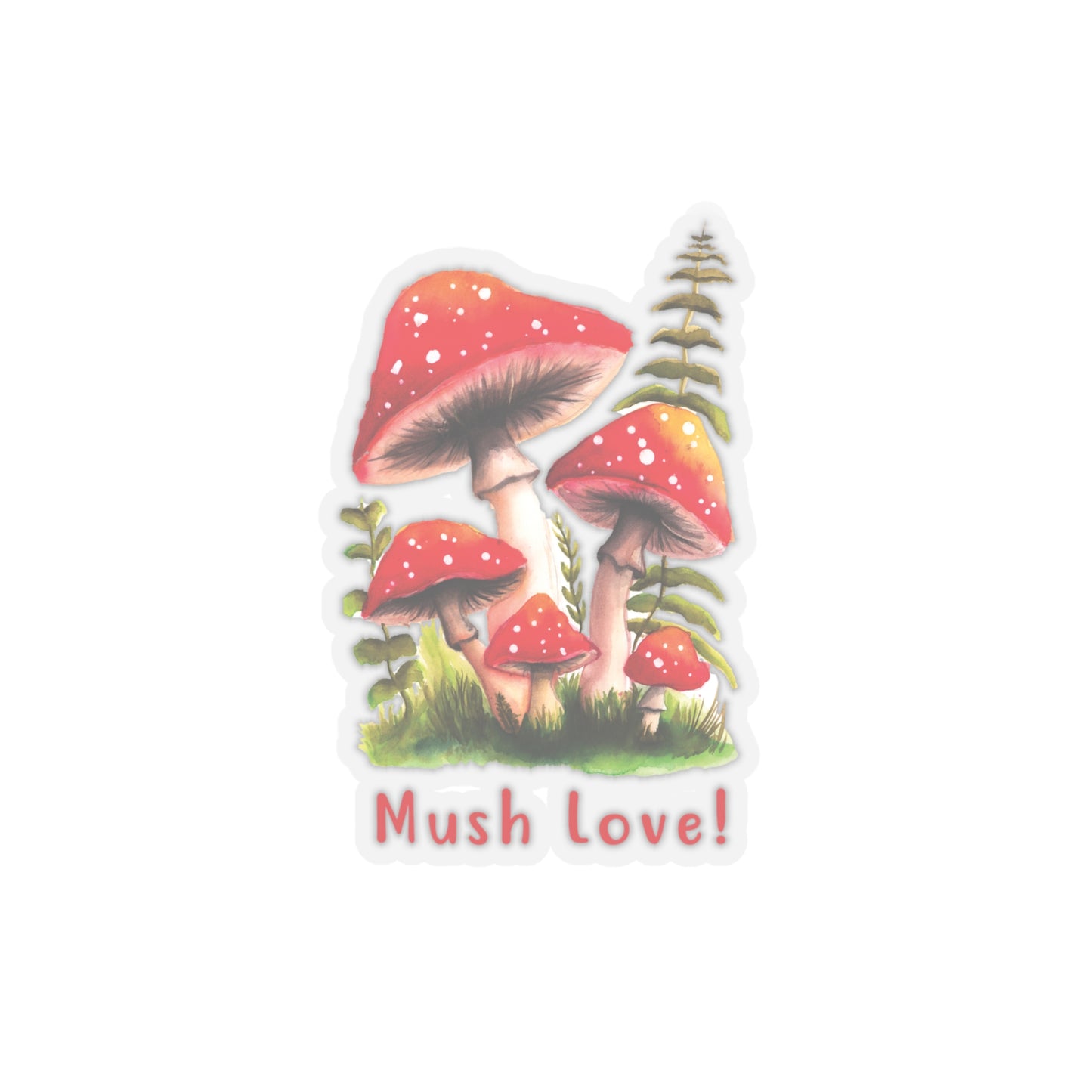 Cute Watercolor Mushroom Sticker, Water bottle vinyl sticker, mushroom lover sticker, watercolor sticker cute