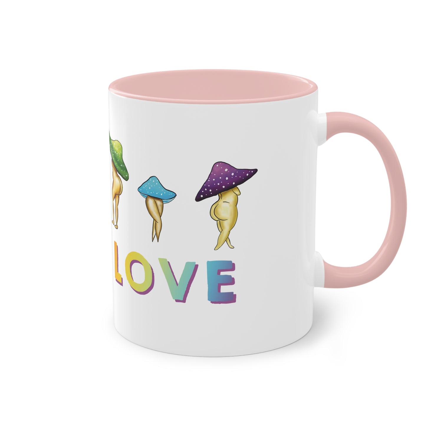 Funny Mushroom booty mug, cute mushroom lover gift idea, funny mushroom pun, cute mush love pun, adorable funny NSFW mushroom lady booty, sexy mushroom mug, accent mug gift