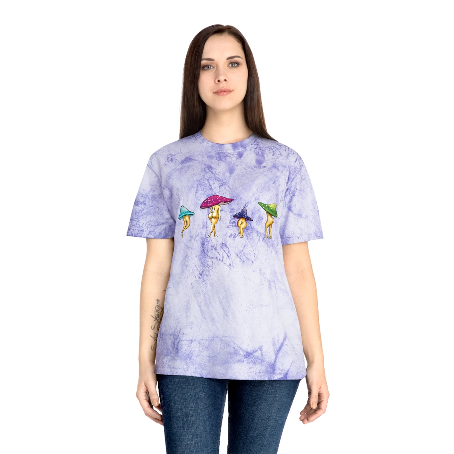 Purple Tie Dye Mushroom T shirt