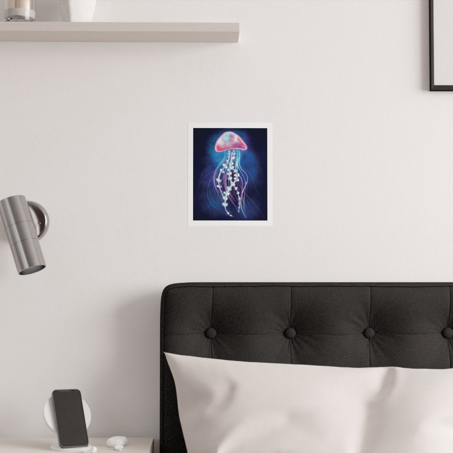 Jellyfish Illustration Satin Poster