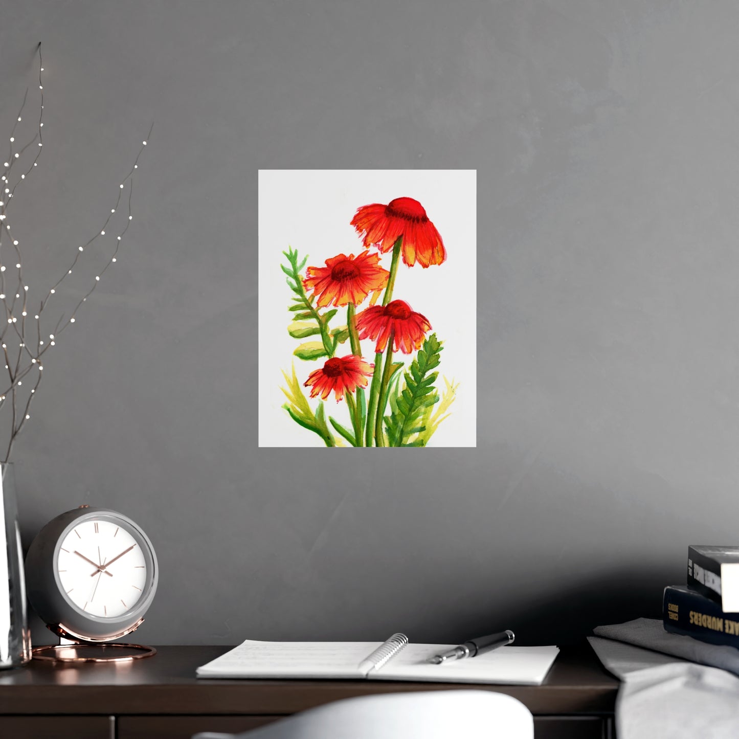 Wildflower Poster, Wall art, poster, wildflowers watercolor painted flowers