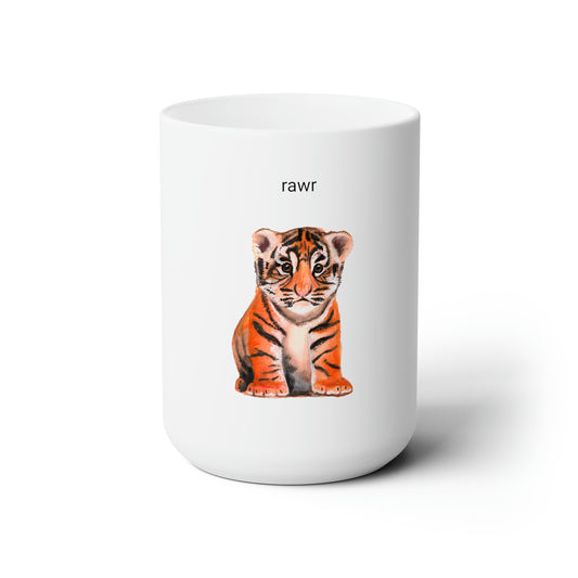 Cute watercolor tiger cub mug, Cute baby tiger mug, animal lover gift idea, cute mug gift, watercolor tiger mug