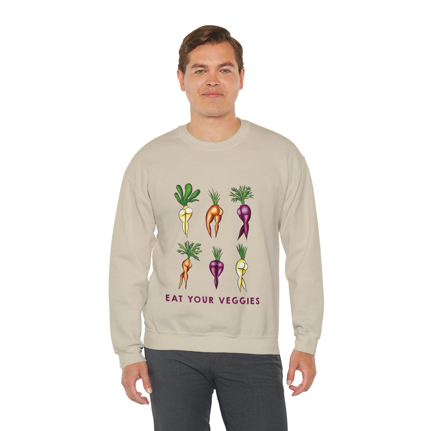 Cute Funny Crewneck Sweatshirt, Funny Sexy Veggie Crewneck, Cute Anime Sexy Carrot Booty, Funny Crewneck