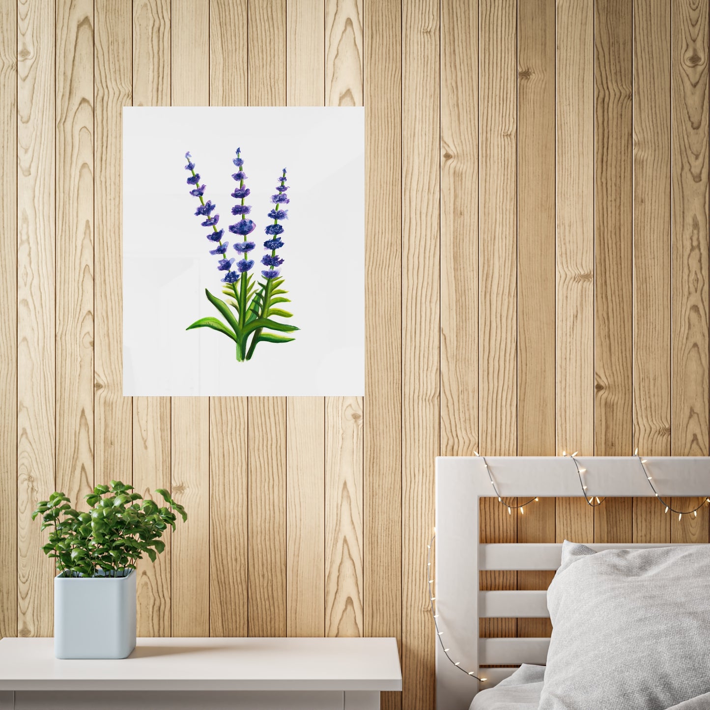 Watercolor Lavender Flowers Art Poster, Pretty Lavender flower art, watercolor wildlflowers, cute flowers