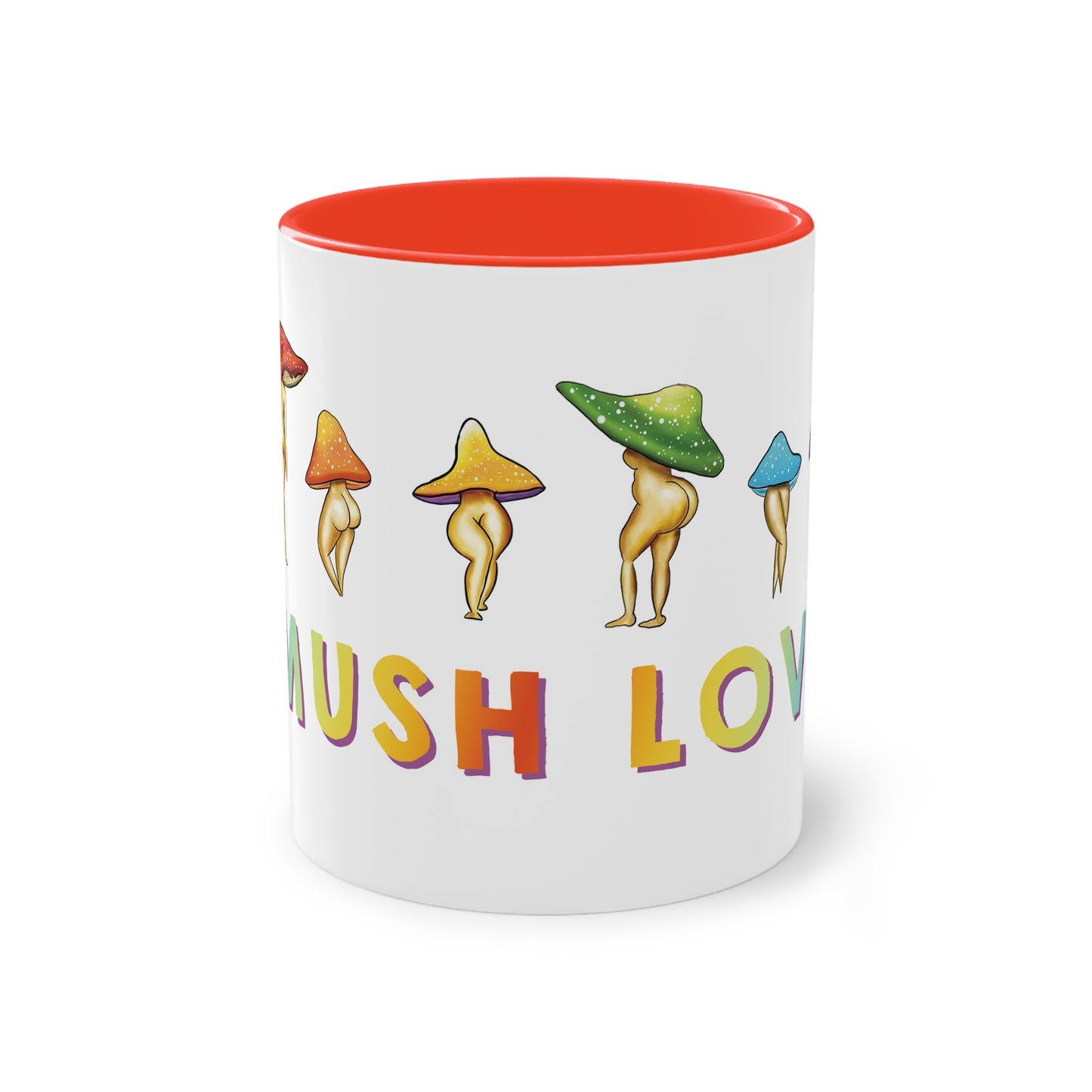 Funny Mushroom booty mug, cute mushroom lover gift idea, funny mushroom pun, cute mush love pun, adorable funny NSFW mushroom lady booty, sexy mushroom mug, accent mug gift