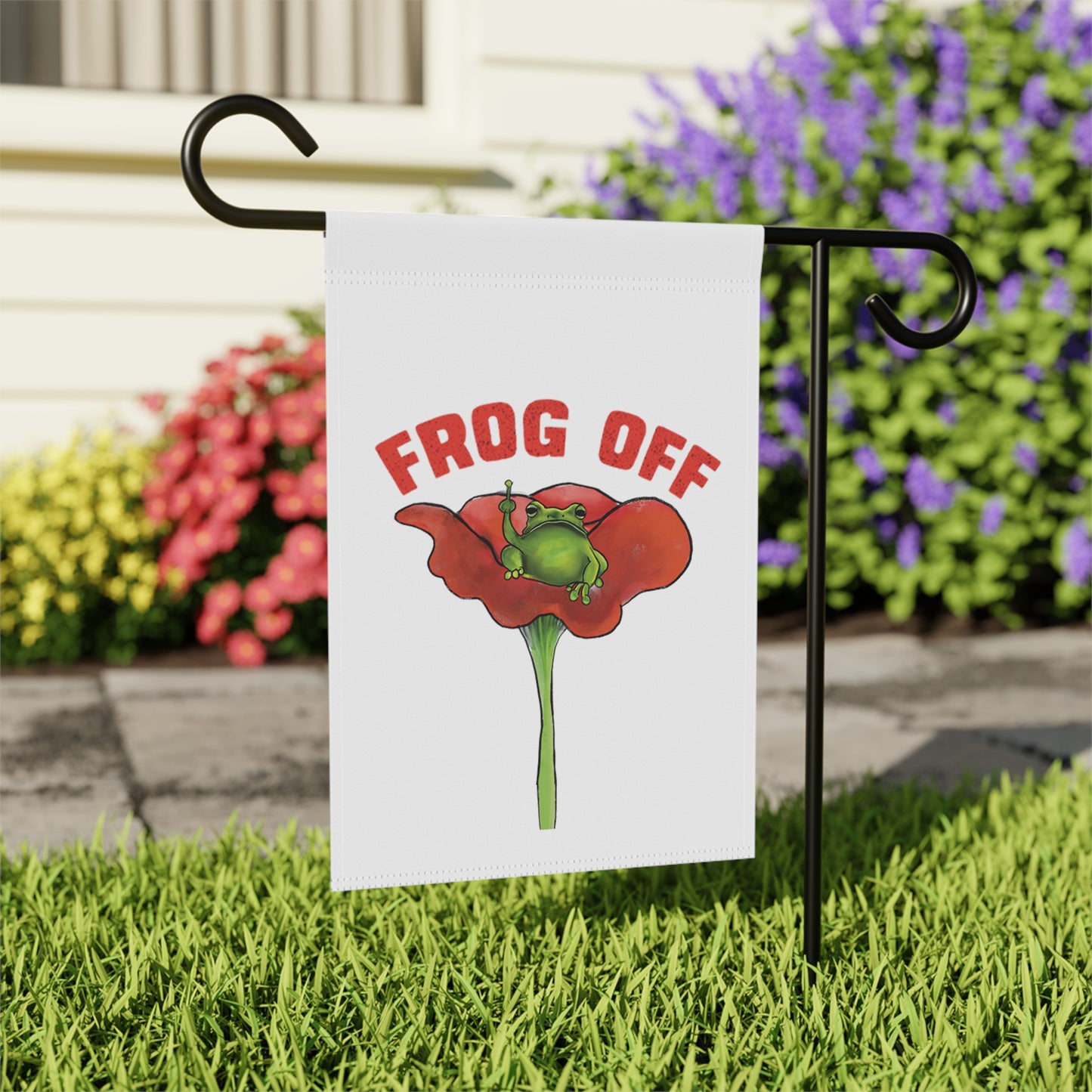 Cute Funny Frog Off Garden Sign and Banner, Cute Funny Frog Off Grump Frog Art, Frog Lover cute garden art, garden banner sign, cute frog