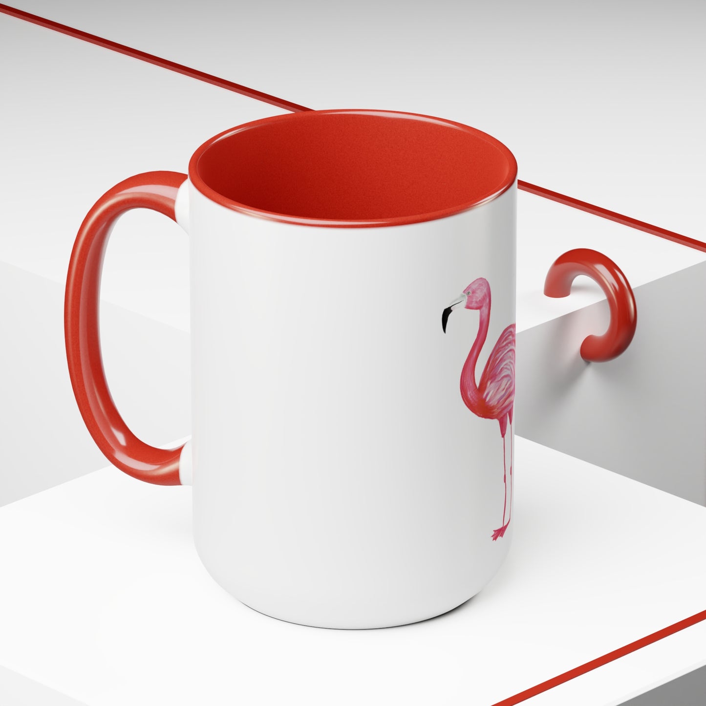 Pink Flamingo Mug, 15 oz